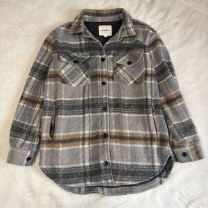 Thread & Supply Gray and Tan plaid lined Jacket